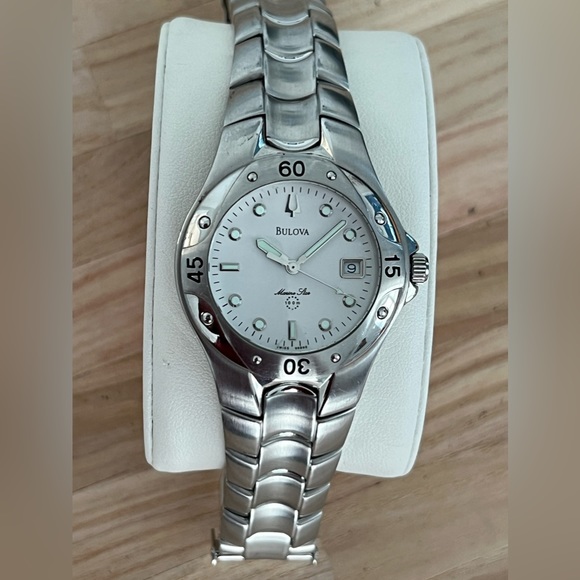 Bulova Marine Star Vintage Men’s Watch Stainless Bracelet Date Window